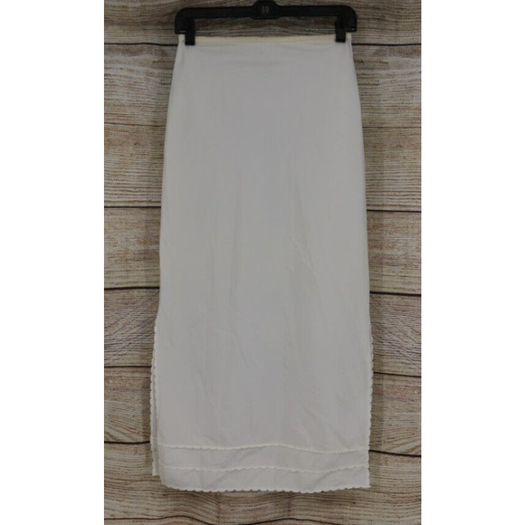 VINTAGE Snip It Womens Midi Slip Skirt Undergarment Size Petite Small White - Picture 1 of 6